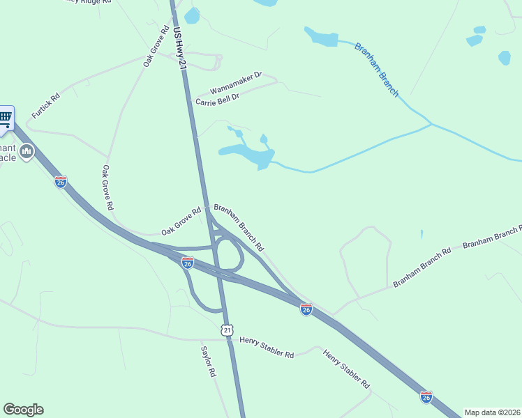 map of restaurants, bars, coffee shops, grocery stores, and more near 149 Branham Branch Road in Swansea