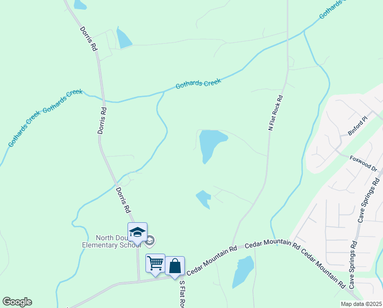 map of restaurants, bars, coffee shops, grocery stores, and more near 1415 North Flat Rock Road in Douglasville