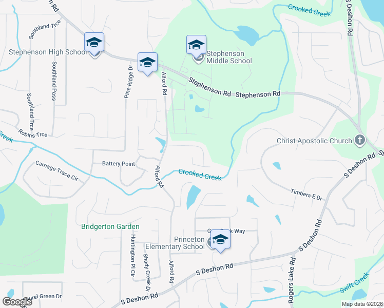 map of restaurants, bars, coffee shops, grocery stores, and more near 6627 Shapiro Court in Stone Mountain