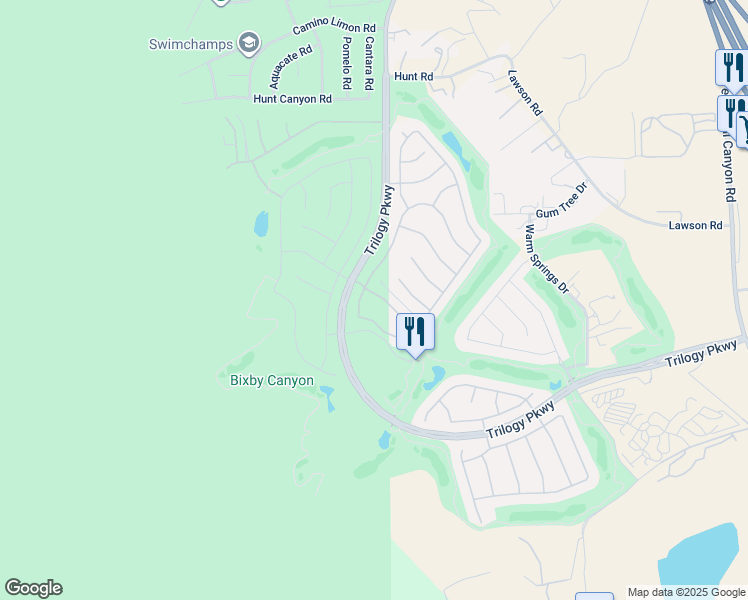 map of restaurants, bars, coffee shops, grocery stores, and more near 9083 Larkspur Drive in Corona