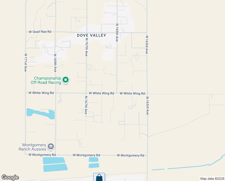 map of restaurants, bars, coffee shops, grocery stores, and more near 16527 West White Wing Road in Surprise