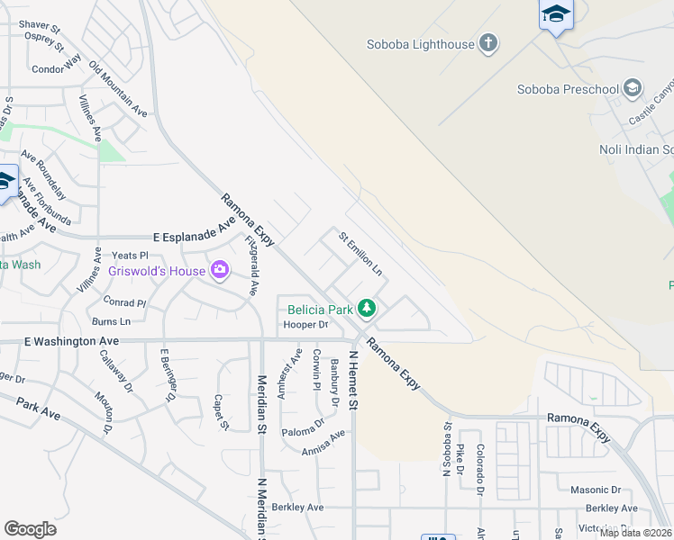 map of restaurants, bars, coffee shops, grocery stores, and more near 1840 Rue Merlot in San Jacinto