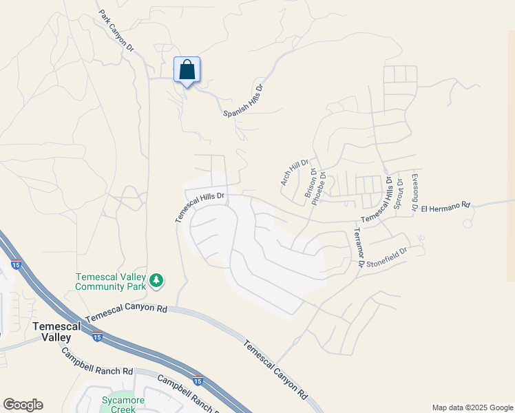map of restaurants, bars, coffee shops, grocery stores, and more near 24184 Crestley Drive in Corona