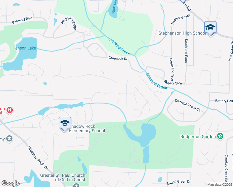 map of restaurants, bars, coffee shops, grocery stores, and more near 668 Shadow Lake Drive in Lithonia
