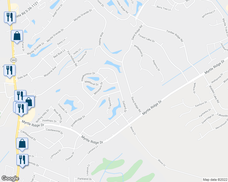 map of restaurants, bars, coffee shops, grocery stores, and more near 785 Drawbridge Drive in Conway
