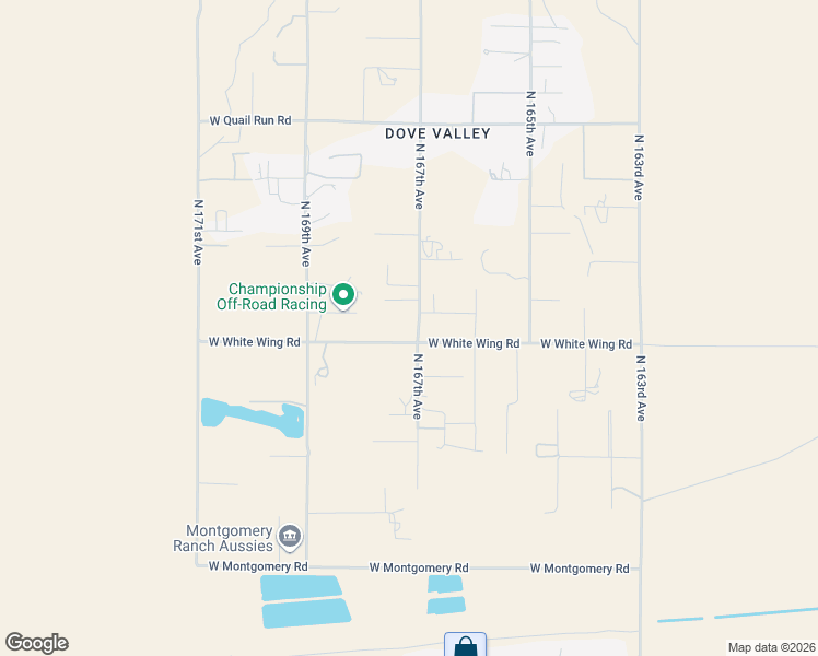 map of restaurants, bars, coffee shops, grocery stores, and more near 16708 West White Wing Road in Surprise