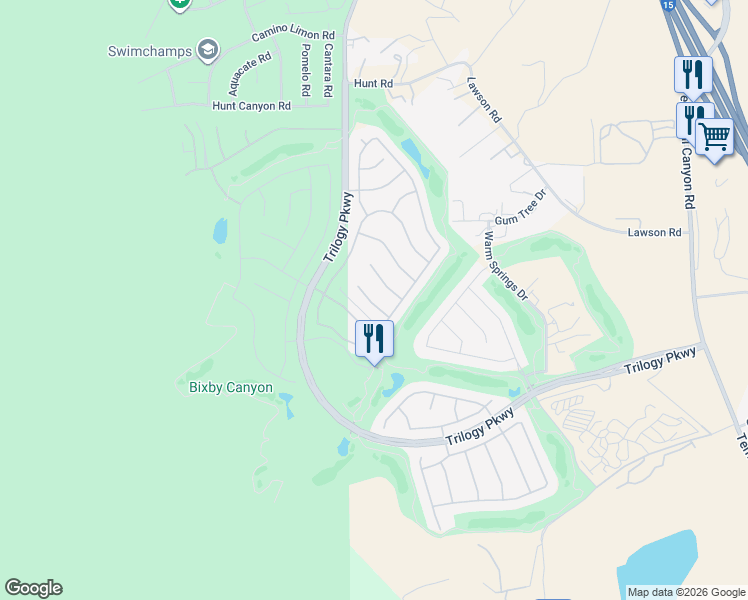 map of restaurants, bars, coffee shops, grocery stores, and more near 9170 Filaree Court in Corona
