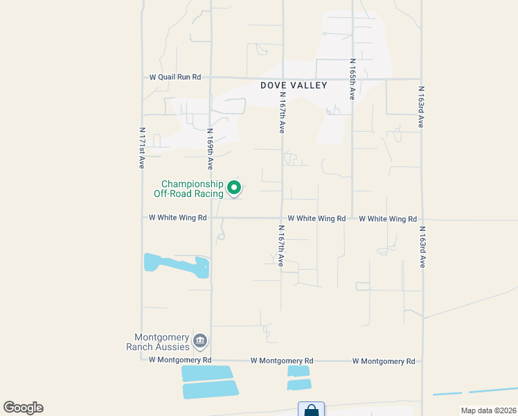 map of restaurants, bars, coffee shops, grocery stores, and more near 16708 West White Wing Road in Surprise