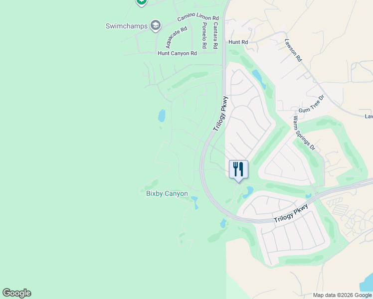 map of restaurants, bars, coffee shops, grocery stores, and more near 8861 Hollyhock Court in Corona