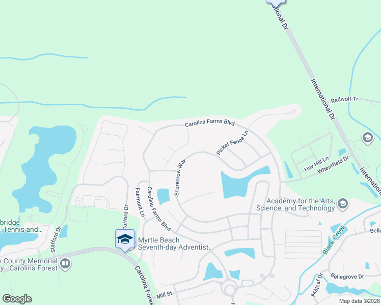 map of restaurants, bars, coffee shops, grocery stores, and more near 2818 Scarecrow Way in Myrtle Beach