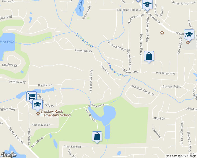 map of restaurants, bars, coffee shops, grocery stores, and more near 592 Shadow Lake Drive in Lithonia