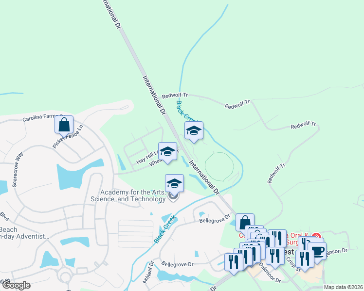 map of restaurants, bars, coffee shops, grocery stores, and more near 895 International Drive in Myrtle Beach