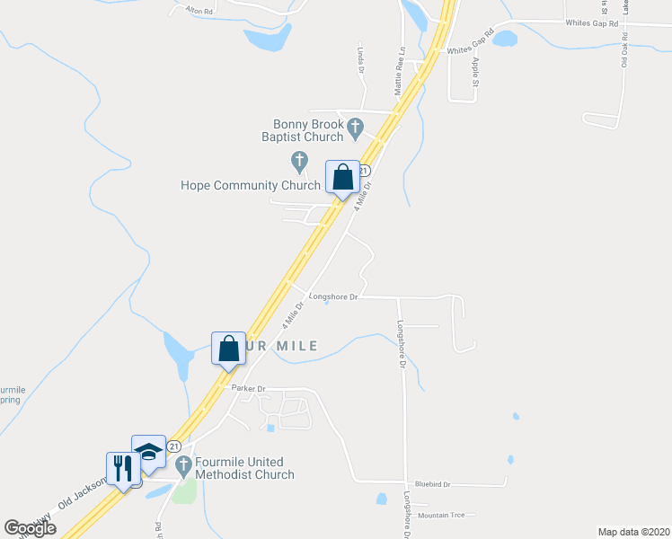 map of restaurants, bars, coffee shops, grocery stores, and more near 750 4 Mile Drive in Jacksonville