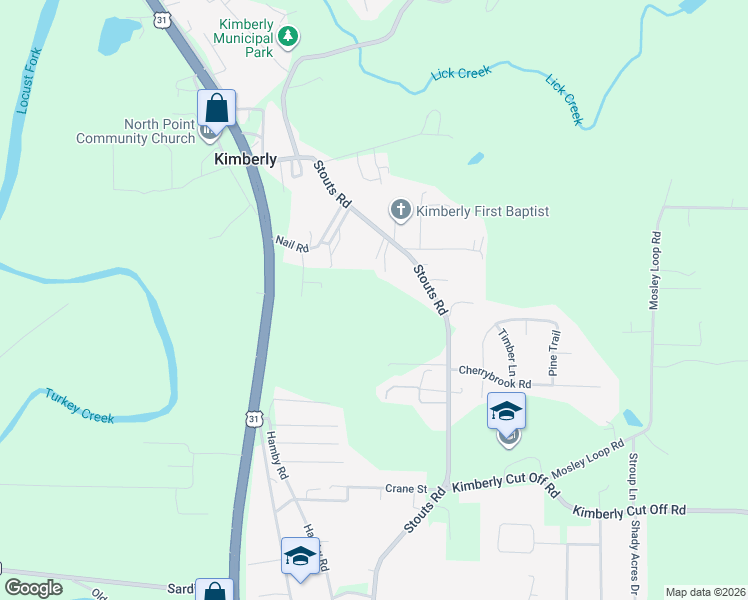 map of restaurants, bars, coffee shops, grocery stores, and more near in Kimberly