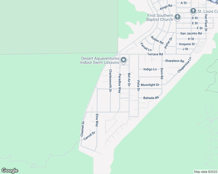 map of restaurants, bars, coffee shops, grocery stores, and more near 38565 Charlesworth Drive in Cathedral City