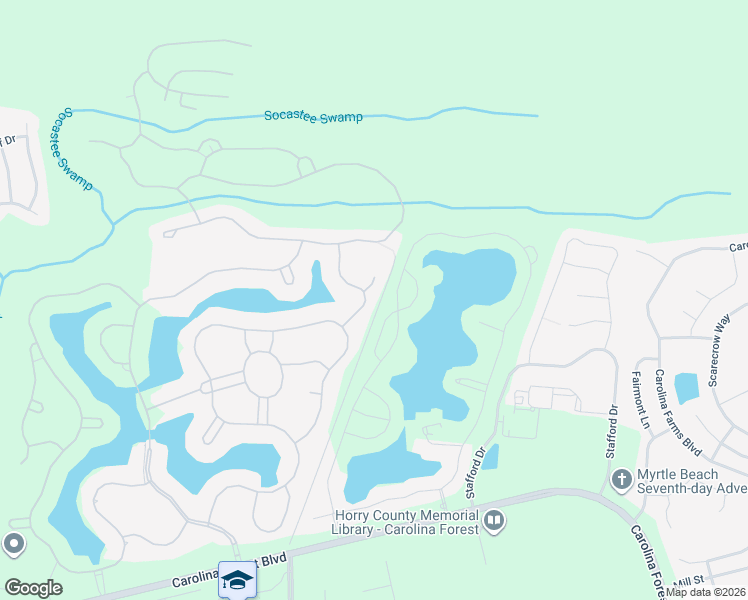 map of restaurants, bars, coffee shops, grocery stores, and more near 2524 Lavender Lane in Myrtle Beach