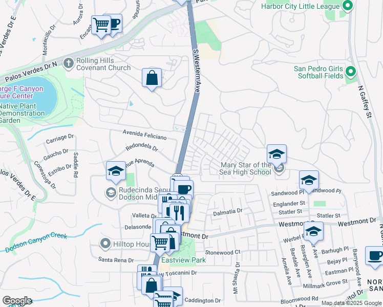 map of restaurants, bars, coffee shops, grocery stores, and more near 1682 Lexington Lane in Los Angeles