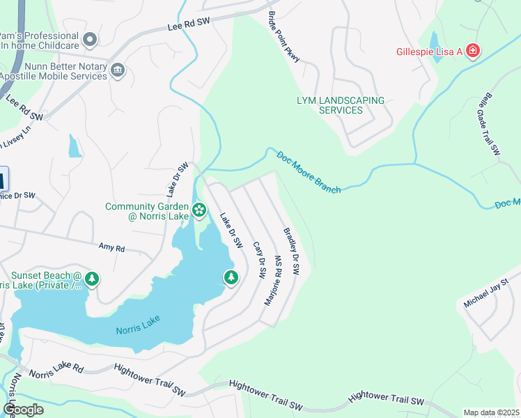 map of restaurants, bars, coffee shops, grocery stores, and more near 4241 Marjorie Road Southwest in Snellville