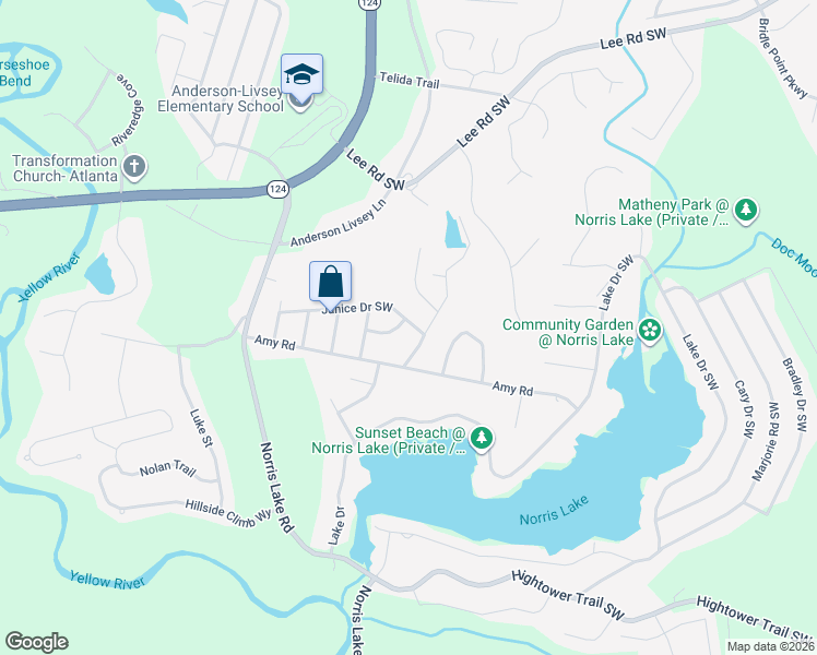 map of restaurants, bars, coffee shops, grocery stores, and more near 4461 Longley Lane in Snellville