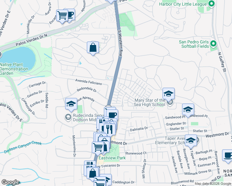 map of restaurants, bars, coffee shops, grocery stores, and more near 1682 Lexington Lane in Los Angeles