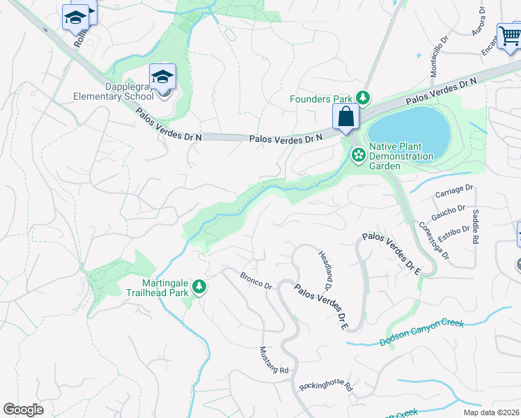 map of restaurants, bars, coffee shops, grocery stores, and more near 48 Cayuse Lane in Rancho Palos Verdes