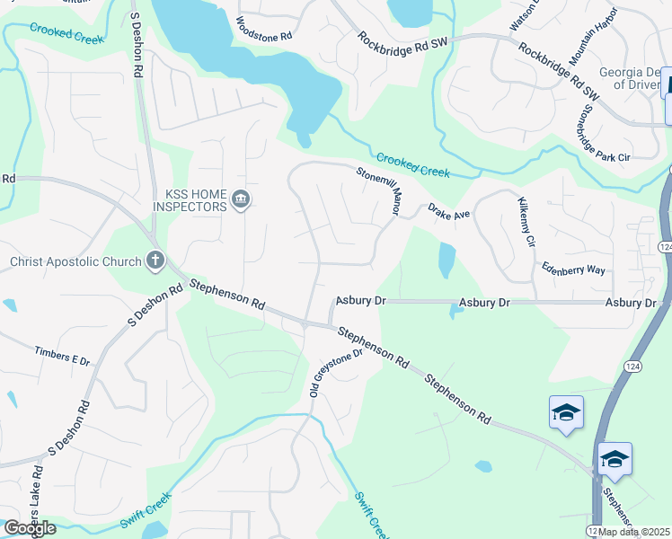 map of restaurants, bars, coffee shops, grocery stores, and more near 898 Stonemill Manor in Lithonia