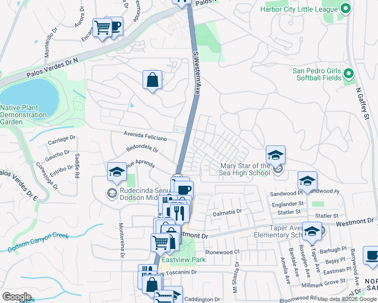 map of restaurants, bars, coffee shops, grocery stores, and more near 1679 Lexington Lane in Los Angeles