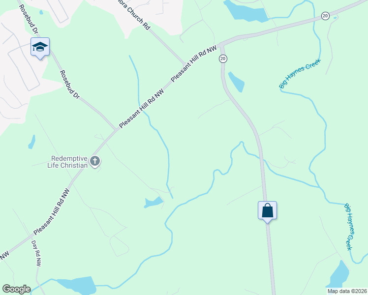 map of restaurants, bars, coffee shops, grocery stores, and more near 230 Pleasant Hill Road Northwest in Conyers