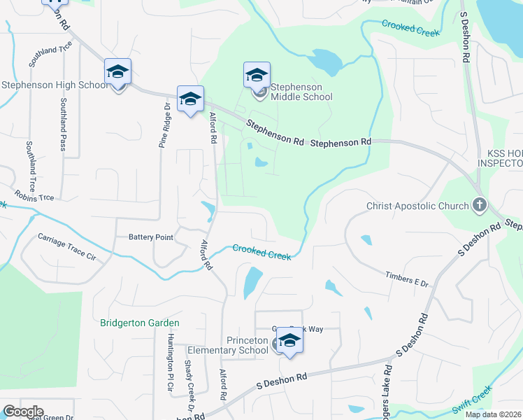 map of restaurants, bars, coffee shops, grocery stores, and more near 6676 Etterlee Drive in Stone Mountain