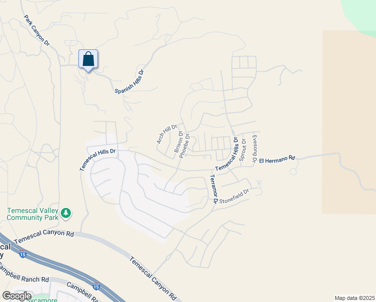 map of restaurants, bars, coffee shops, grocery stores, and more near 24135 Beacon Court in Temescal Valley