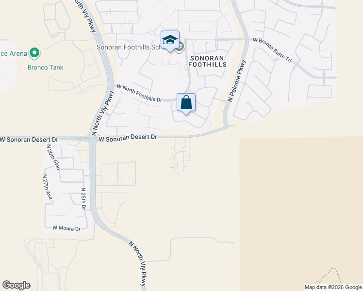 map of restaurants, bars, coffee shops, grocery stores, and more near 2049 West Gloria Lane in Phoenix