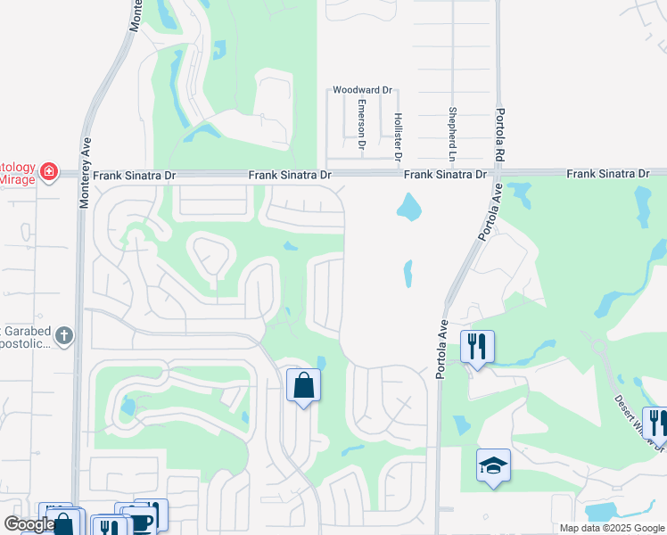 map of restaurants, bars, coffee shops, grocery stores, and more near 38522 Chaparrosa Way in Palm Desert