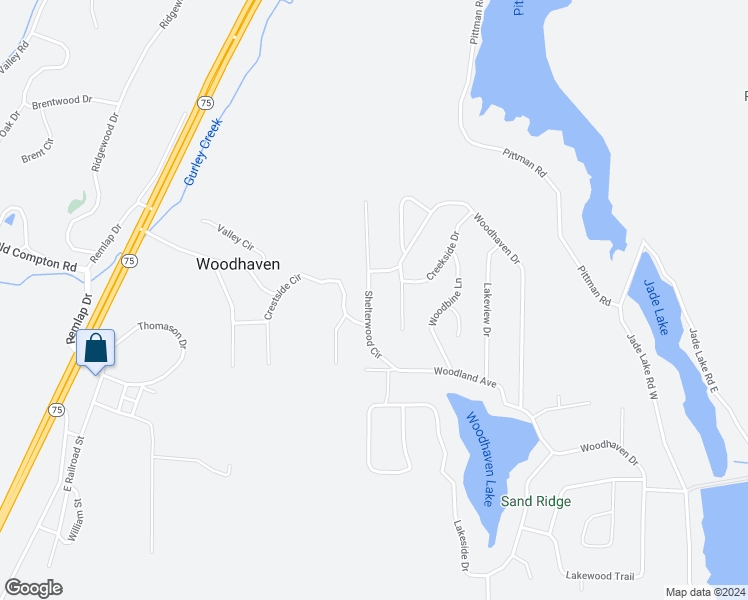 map of restaurants, bars, coffee shops, grocery stores, and more near 210 Shelterwood Circle in Pinson