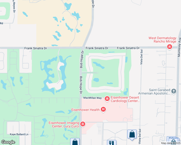 map of restaurants, bars, coffee shops, grocery stores, and more near 183 W Kavenish Dr in Rancho Mirage
