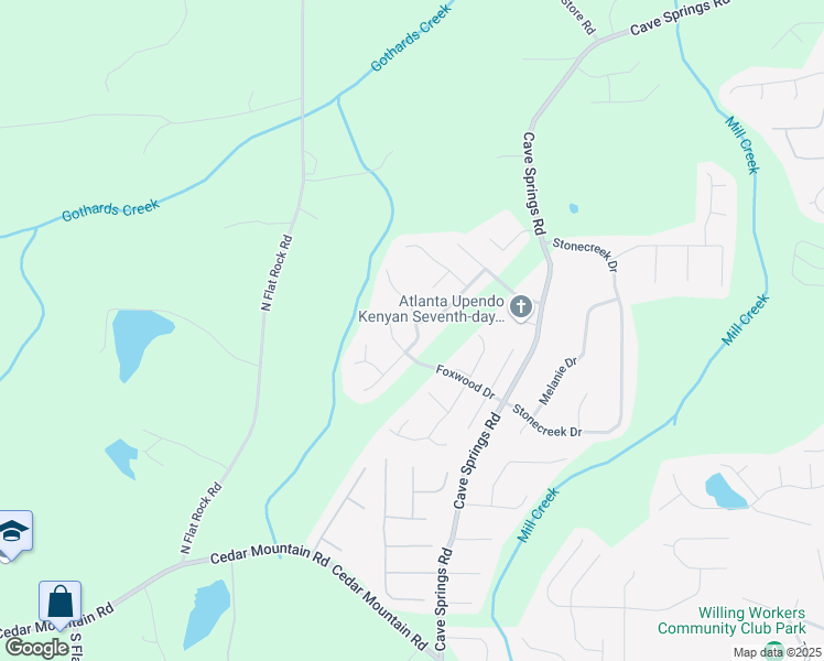 map of restaurants, bars, coffee shops, grocery stores, and more near 1337 Waterton Trail in Douglasville