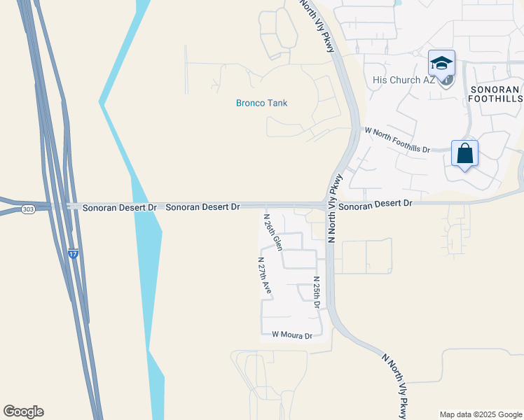 map of restaurants, bars, coffee shops, grocery stores, and more near 31328 North 26th Glen in Phoenix