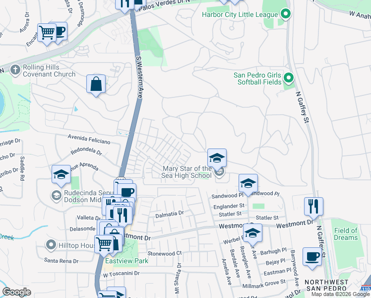 map of restaurants, bars, coffee shops, grocery stores, and more near 1493 Skyline Lane in Los Angeles