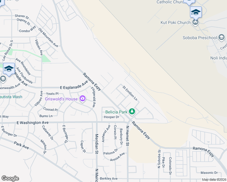 map of restaurants, bars, coffee shops, grocery stores, and more near 1843 Rue Pinot Blanc in San Jacinto
