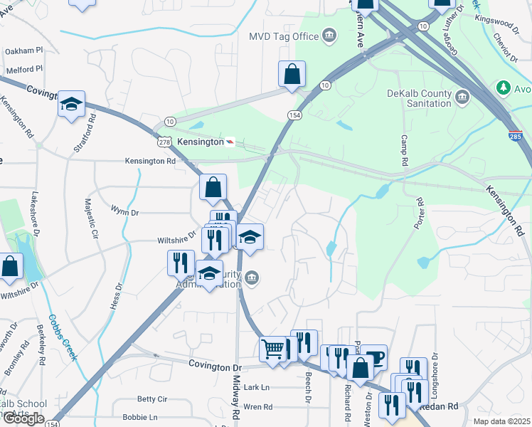 map of restaurants, bars, coffee shops, grocery stores, and more near 4159 Memorial Drive in Decatur