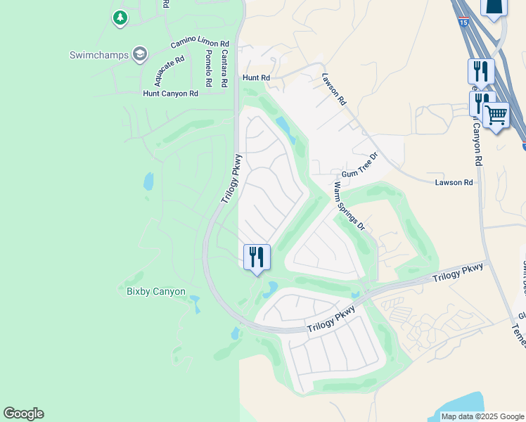 map of restaurants, bars, coffee shops, grocery stores, and more near 9116 Pinyon Point Court in Corona