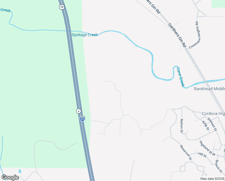 map of restaurants, bars, coffee shops, grocery stores, and more near 259 Hilltop Road in Cordova