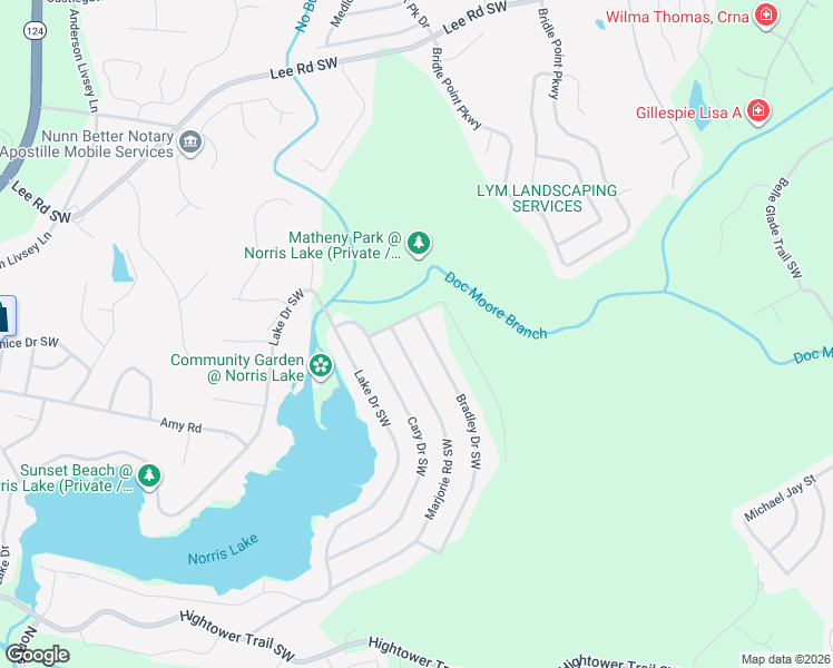 map of restaurants, bars, coffee shops, grocery stores, and more near 4197 Bradley Drive Southwest in Snellville