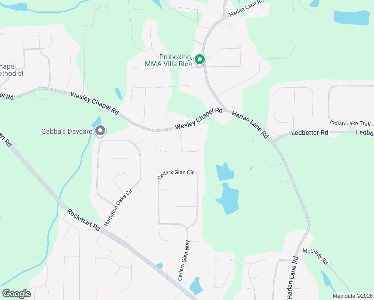 map of restaurants, bars, coffee shops, grocery stores, and more near 204 Martins COurt in Villa Rica