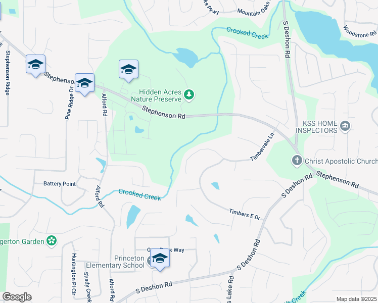 map of restaurants, bars, coffee shops, grocery stores, and more near 997 Timbervale Lane in Lithonia