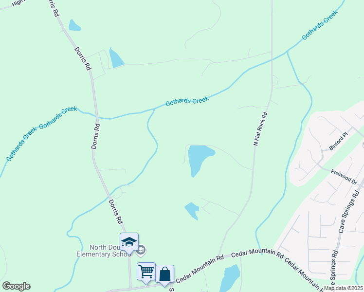 map of restaurants, bars, coffee shops, grocery stores, and more near 1415 North Flat Rock Road in Douglasville