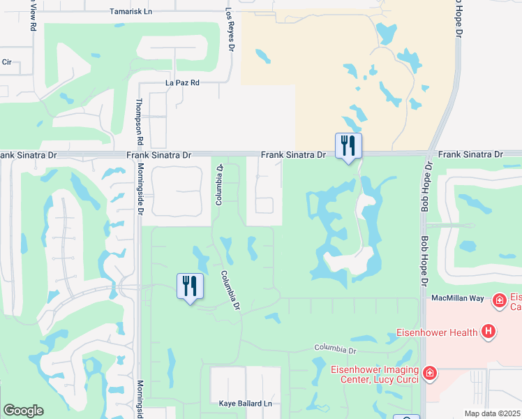 map of restaurants, bars, coffee shops, grocery stores, and more near 16 Villaggio Place in Rancho Mirage