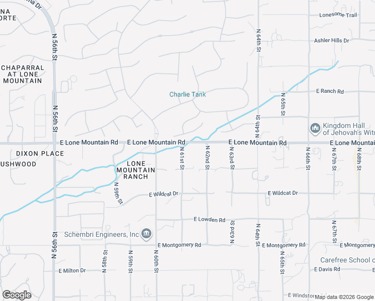 map of restaurants, bars, coffee shops, grocery stores, and more near 6107 East Lone Mountain Road in Cave Creek