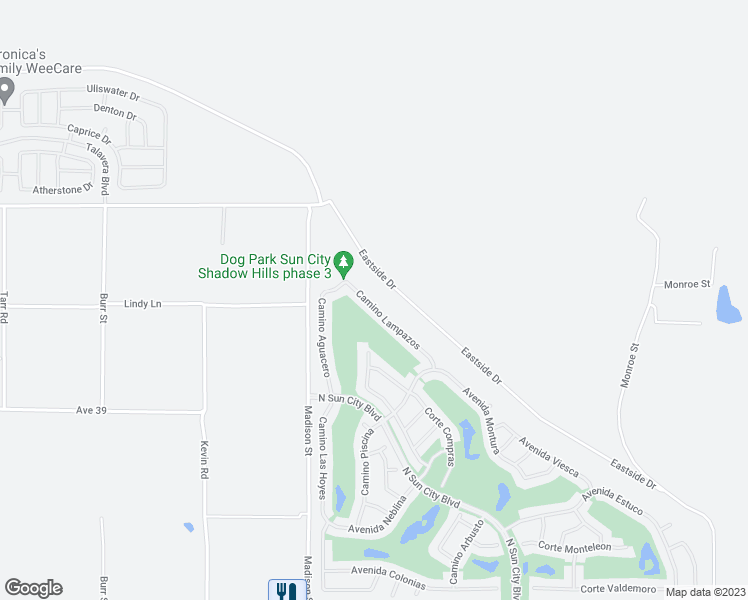 map of restaurants, bars, coffee shops, grocery stores, and more near 81156 Camino Lampazos in Indio