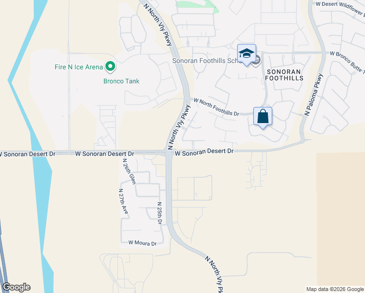 map of restaurants, bars, coffee shops, grocery stores, and more near 2439 West Gloria Lane in Phoenix