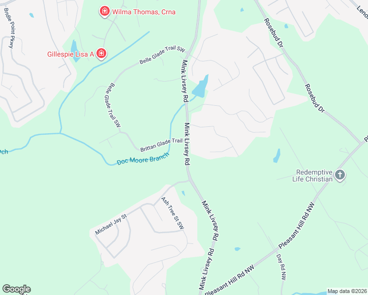 map of restaurants, bars, coffee shops, grocery stores, and more near 3800 Brittan Glade Trail in Snellville